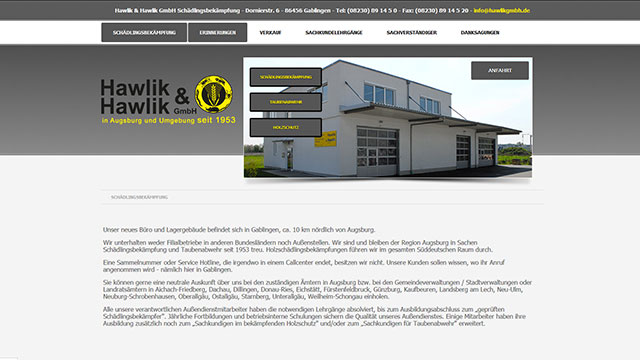 Referenzprojekt: Hawlik & Hawlik GmbH – Schädlingsbekämpfer — Website von Konrad Griesser